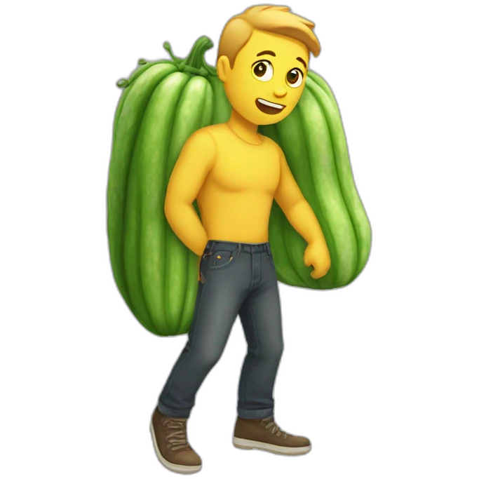 Having a cucumbber near my pants emoji