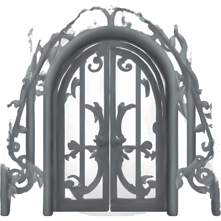 iron gate, arch, passage, metal, temple emoji