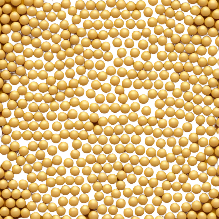 loose scatter of small round mustard seeds in warm yellow to light brown shades, matte finish, slightly rough texture, compact uniform seeds in a natural pile or light scatter, soft lighting, subtle shadows, emoji scale emoji