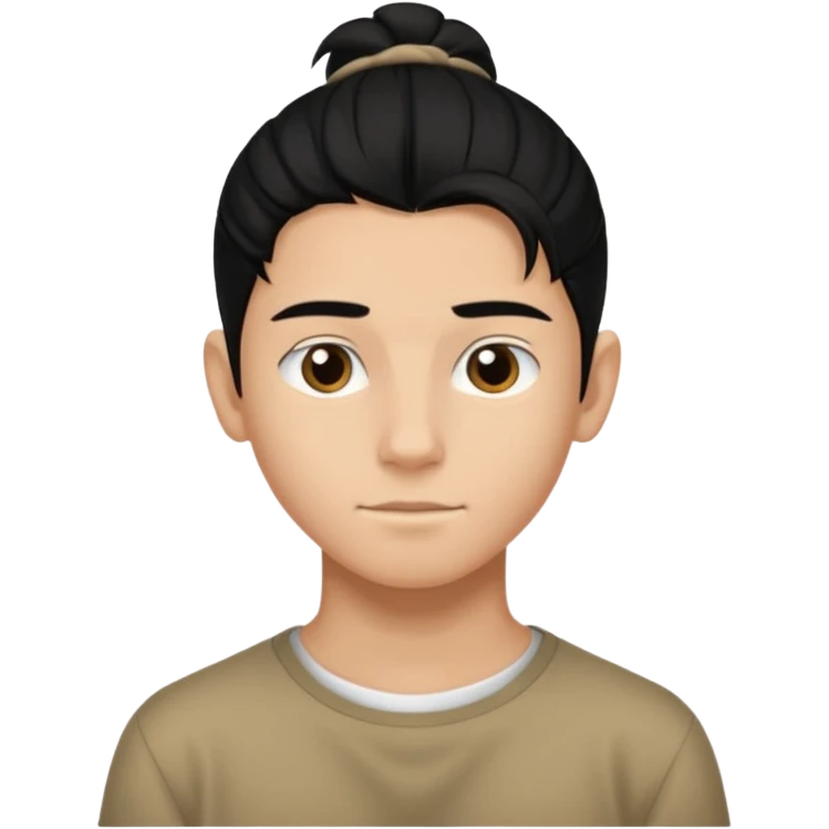 homme cheveux noir long attaché sans cheveux dépassant  16 ans, un peu bronzé emoji