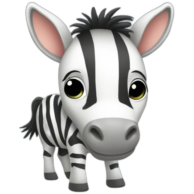 Cute donkey with white zebra stripes living in jungle emoji