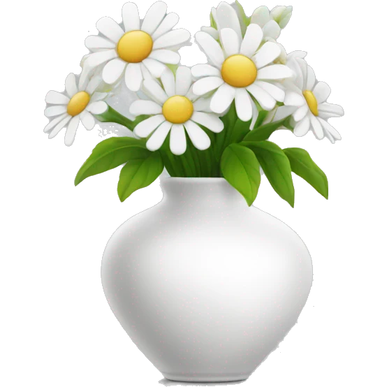 White flowers in vase emoji
