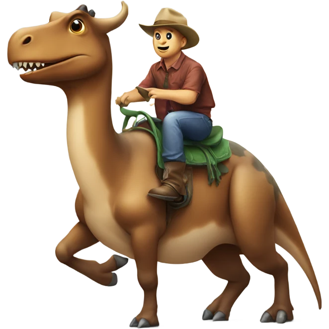Dinosaur riding a cow  emoji