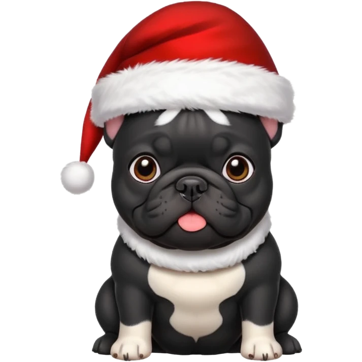christmassy black french bulldo emoji