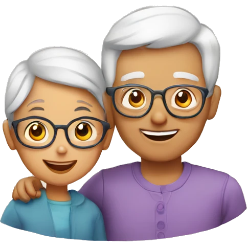 grandparents and grandchild emoji