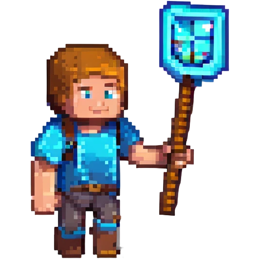 Minecraft Steve holding a pickaxe emoji