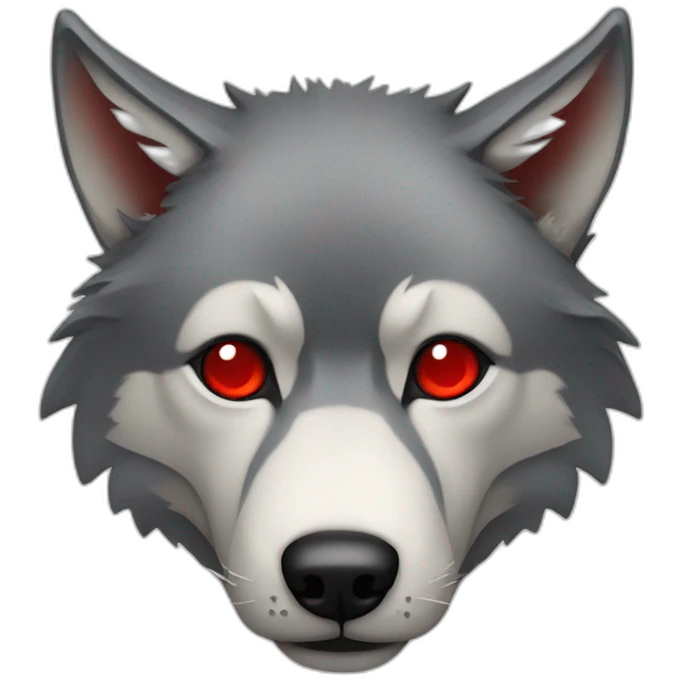 Wolf with red nose emoji