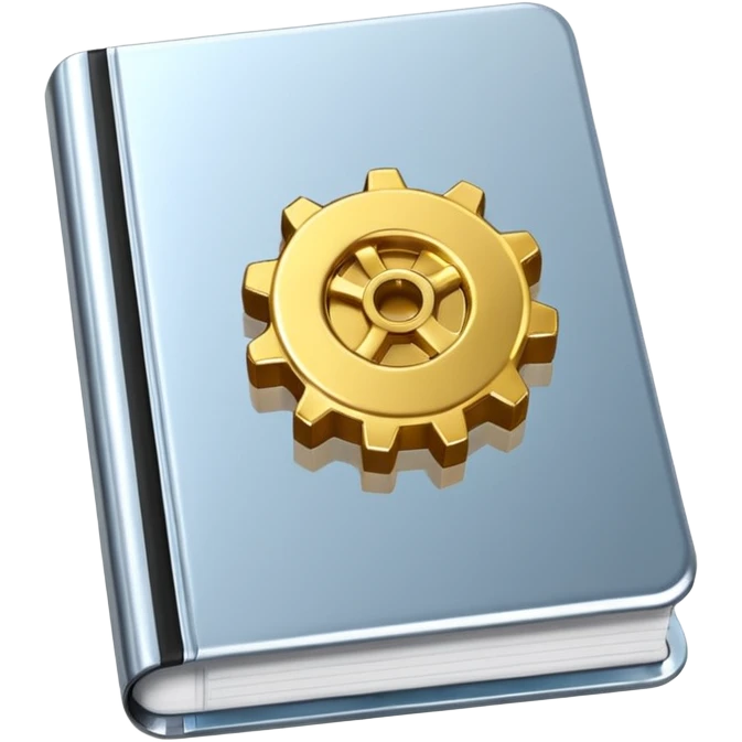 address book with a gear, CRM tool emoji