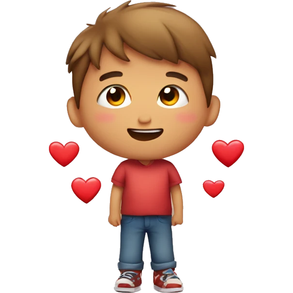 Niño pequeño con corazones  emoji