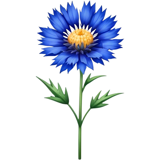 single Cornflower, straight stem emoji