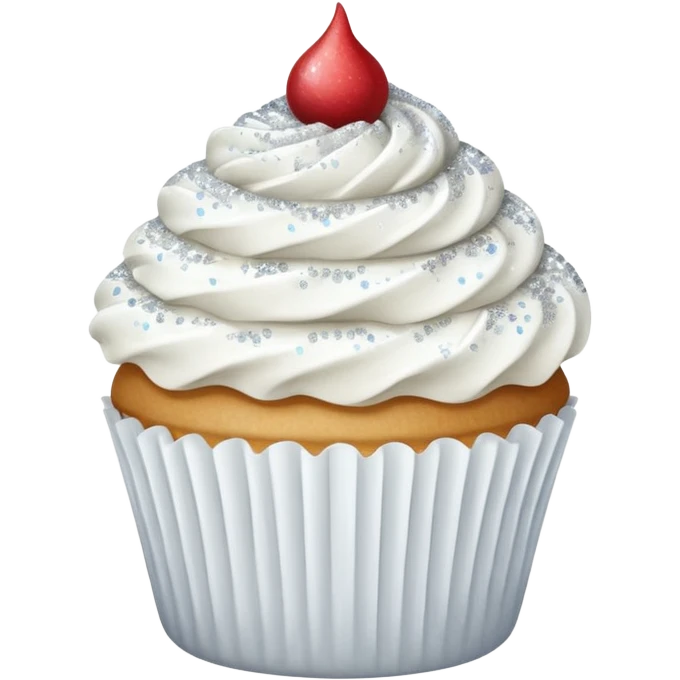 Glitter White Cupcake emoji