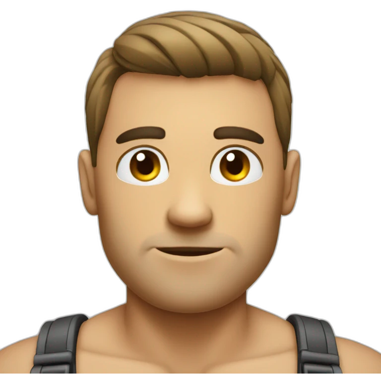 strong guy with linux write on  hischest emoji