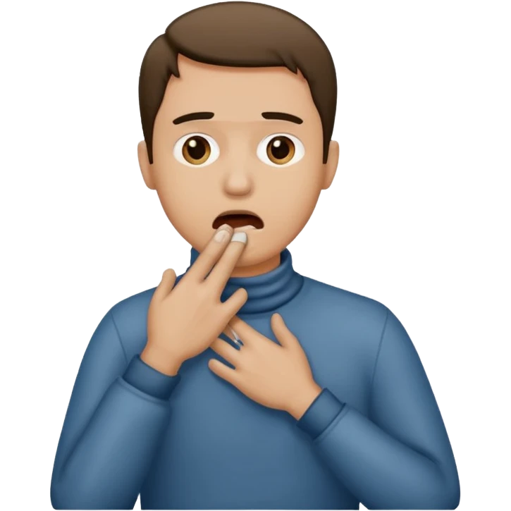 Emoji using this 🙎‍♂️ but I want him holding his throat with 2 hands. HANDS ON THE THROAT emoji