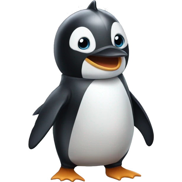 Penguin wearing shark costume  emoji
