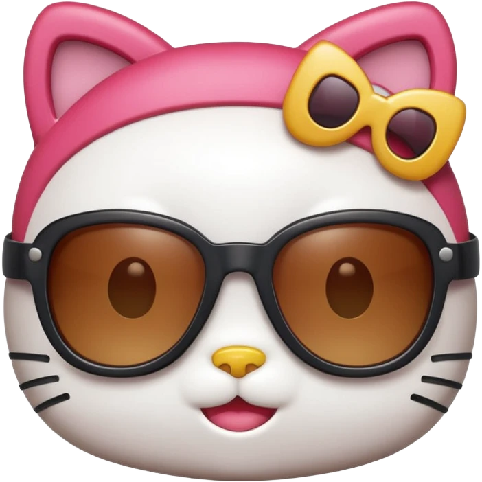 hello kitty with sunglasses smirking emoji