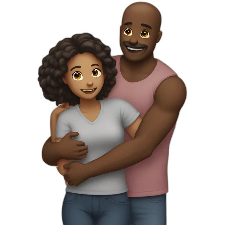 Hug with girlfriend  emoji