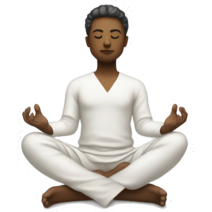 person meditating with crossed legs and white clothes emoji