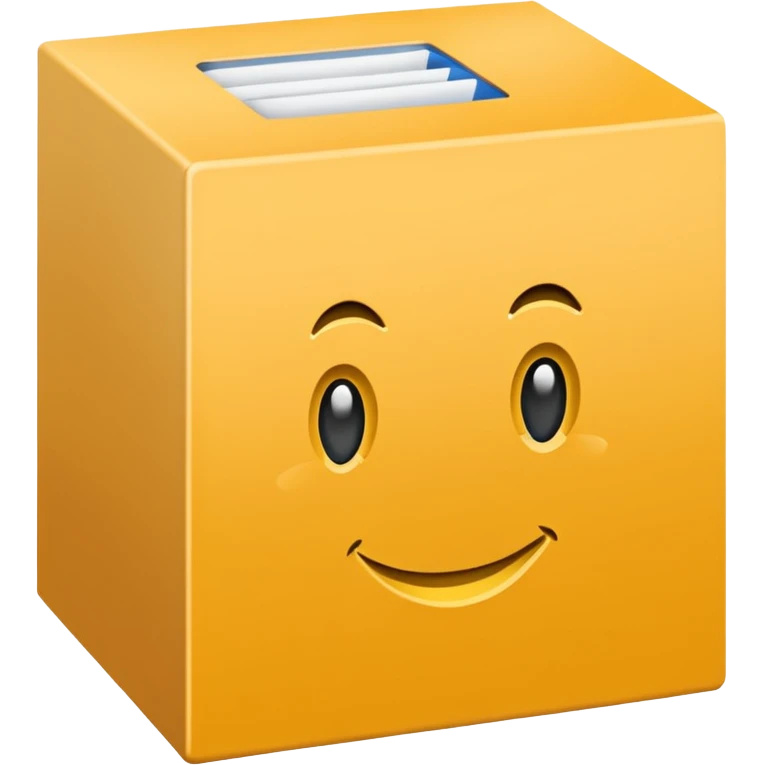 ein karton aus dem binden rausschauen mit der beschriftung "musterset" emoji