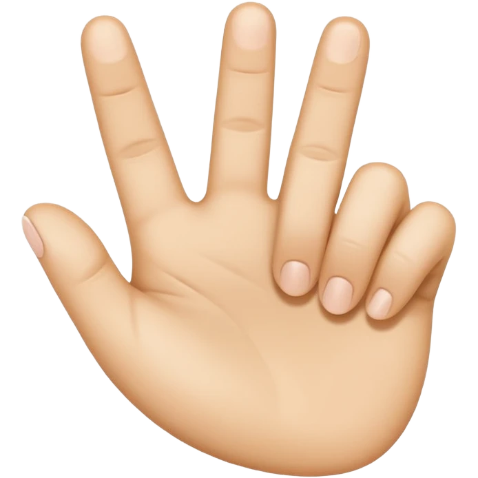 “Emoji-style hand making the letter ‘C’, with the index finger slightly curved. Clean, simple design, smooth shapes, neutral skin tone. White or transparent background, high resolution.” emoji