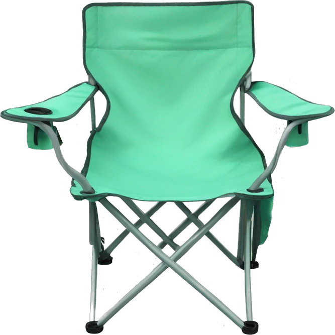 Realistic mint green camping folding chair isolated.  emoji