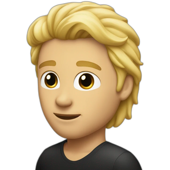 Homme noir avec une teinture blond et une boucle d’oreille emoji