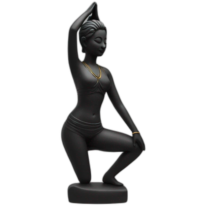 Namaste salute statue black emoji