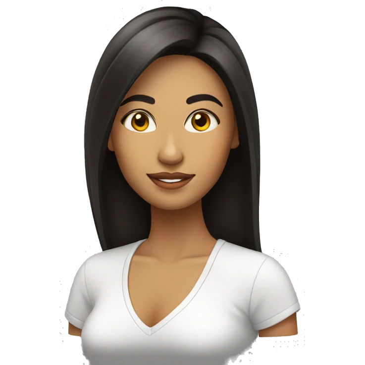 Chica latina con cabello negro lacio largo emoji