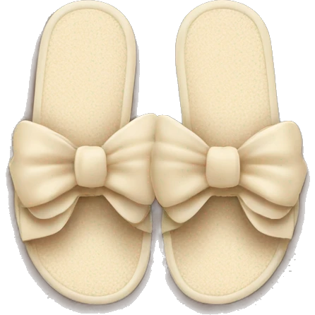 beige beach slipper with bows emoji