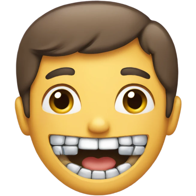 Normal smile emoji but with braces emoji