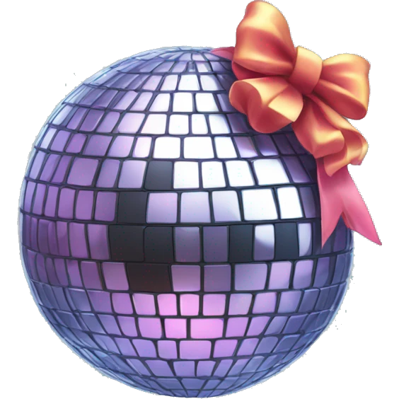 disco ball with bow on top  emoji
