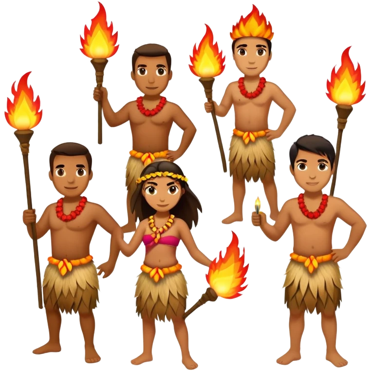 Hawaiian fire dancers emoji