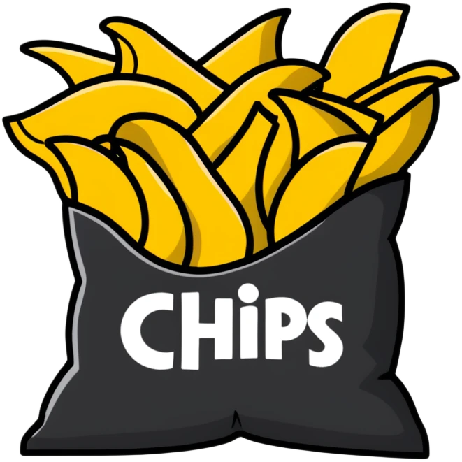 bag of ridged potato chips spilling out emoji