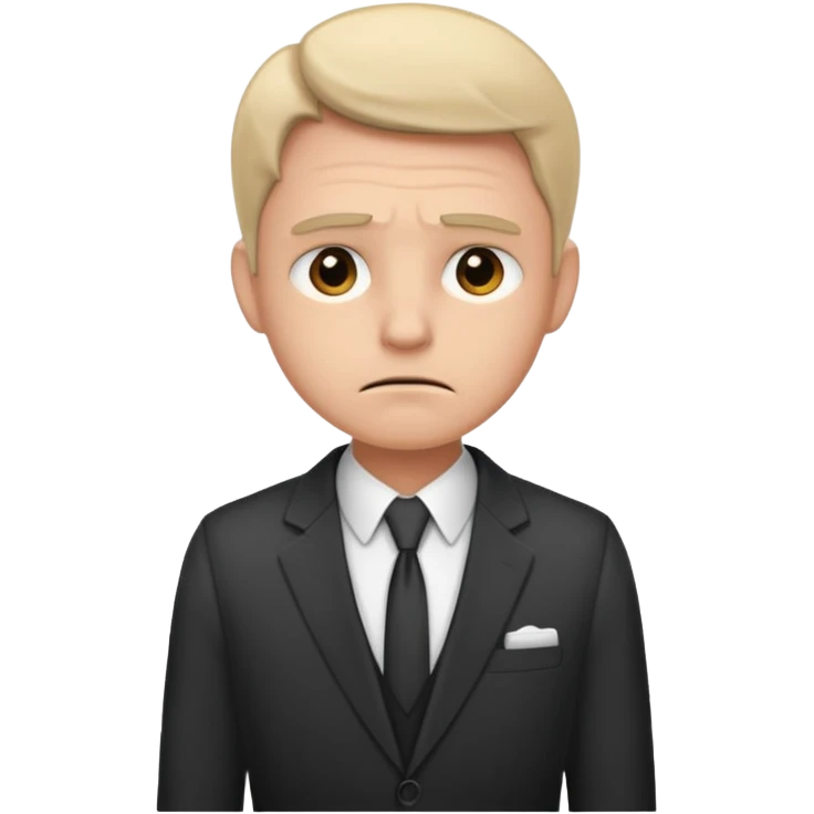 a liittle tired and frustrated entepreneur (only his face). with suit and only a little bit emotional face emoji