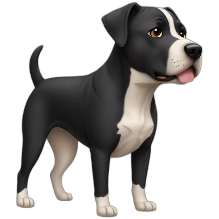 Perrito negro cruce de labrador y Pitbull emoji
