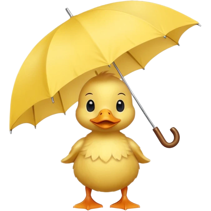 baby Duck holding white umbrella emoji