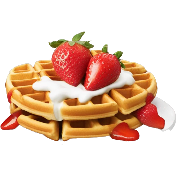 waffle with strawberry’s and whip cream emoji