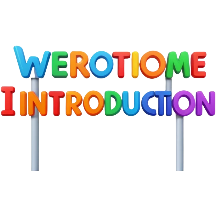 Colorful welcome introduction sign with the word Introduction emoji