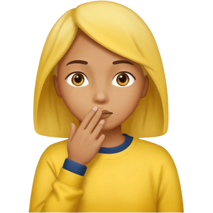 whispering emoji: hand on side of mouth looking behind emoji
