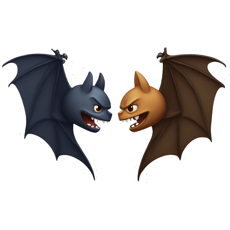 two fighting angry bats facing each other emoji