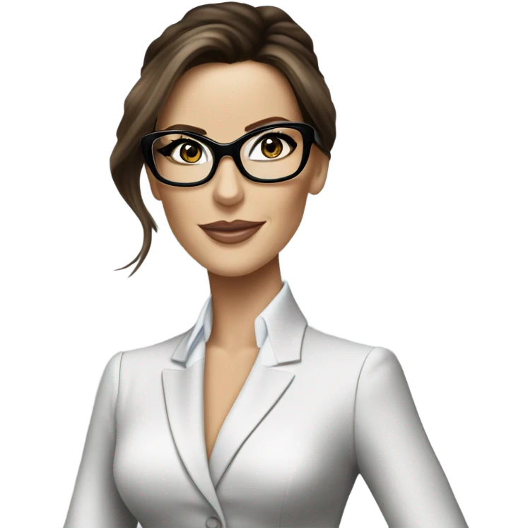  Realistic classy photo Kate Beckinsale blue eyes wearing glasses in a business meeting high fashion  emoji
