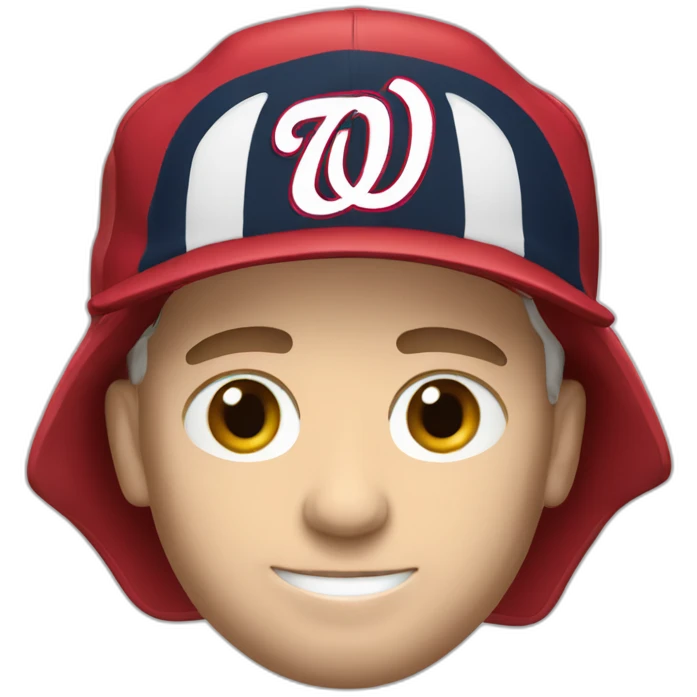 White Man with Washington nationals hat emoji