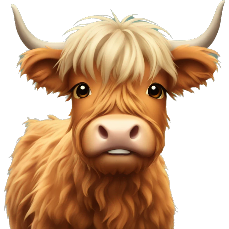 A cute highland cow emoji