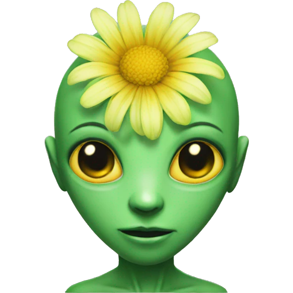 alien with a flower shirt emoji