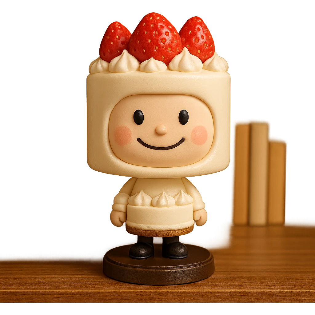 white cake with strawberries on top emoji