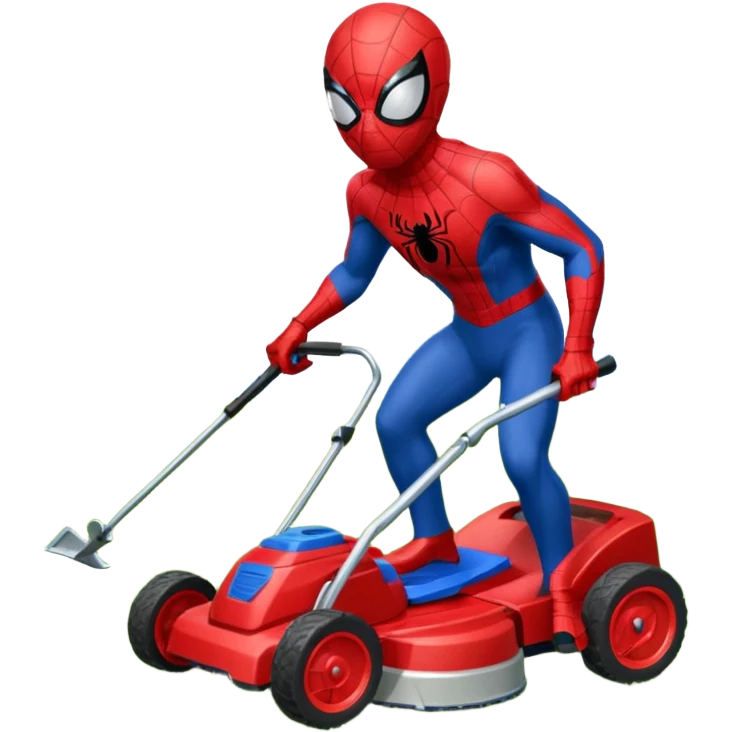 Spider-Man mowing the lawn emoji