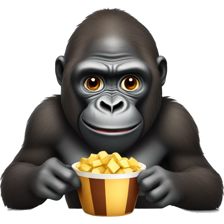 gorilla eating chocolate
 emoji