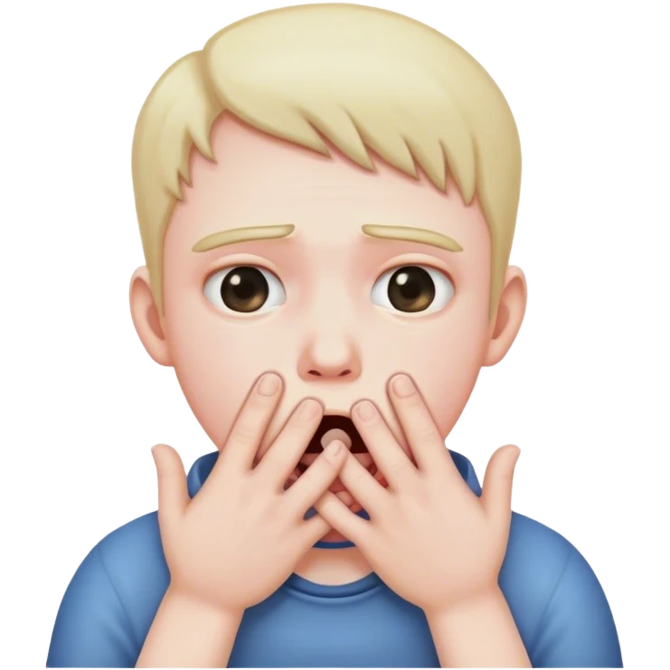 Someone choking themselves with their hands emoji