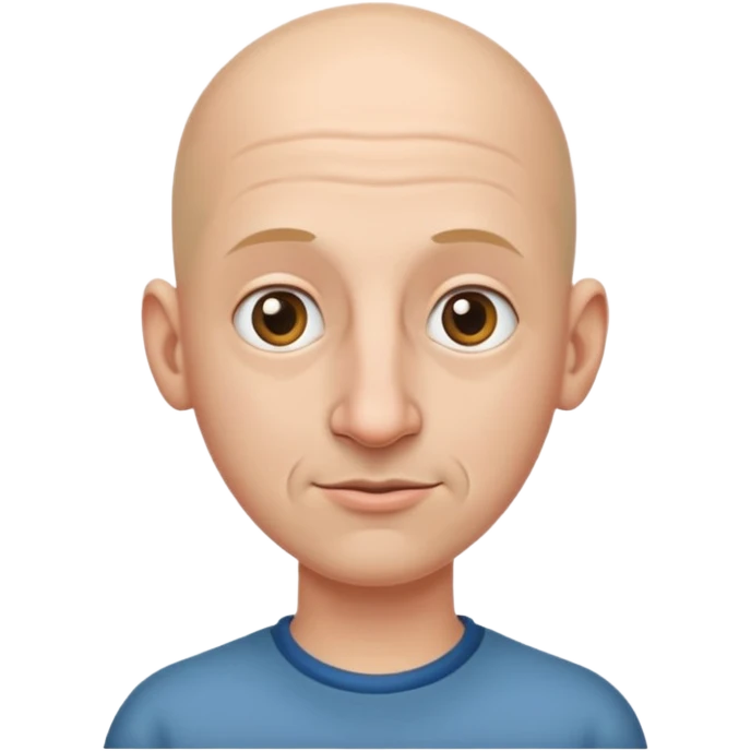 Bald emoji with big nose emoji