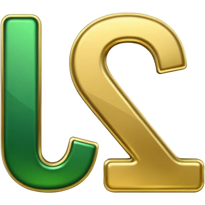 number One in golden and green shadows emoji