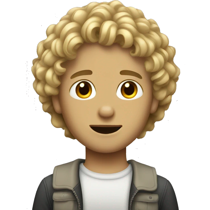 A boy with curly dirty blonde hair emoji